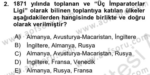 Atatürk İlkeleri Ve İnkılap Tarihi 1 Dersi 2017 - 2018 Yılı (Vize) Ara Sınav Soruları 2. Soru