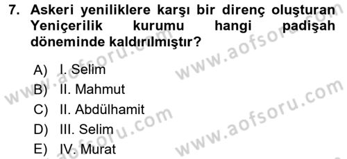 Atatürk İlkeleri Ve İnkılap Tarihi 1 Dersi 2025 - 2026 Yılı (Vize) Ara Sınav Soruları 7. Soru
