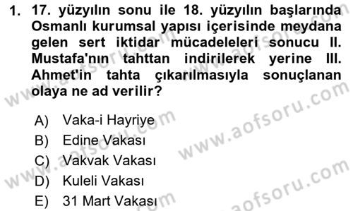 Atatürk İlkeleri Ve İnkılap Tarihi 1 Dersi 2025 - 2026 Yılı Yaz Okulu Sınav Soruları 1. Soru