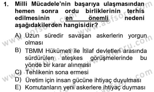 Atatürk İlkeleri Ve İnkılap Tarihi 2 Dersi 2012 - 2013 Yılı (Vize) Ara Sınav Soruları 1. Soru