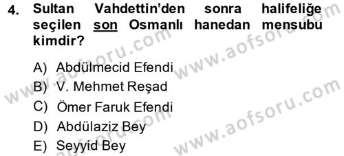 Atatürk İlkeleri Ve İnkılap Tarihi 2 Dersi 2013 - 2014 Yılı (Vize) Ara Sınav Soruları 4. Soru