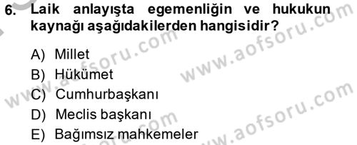 Atatürk İlkeleri Ve İnkılap Tarihi 2 Dersi 2013 - 2014 Yılı (Final) Dönem Sonu Sınav Soruları 6. Soru