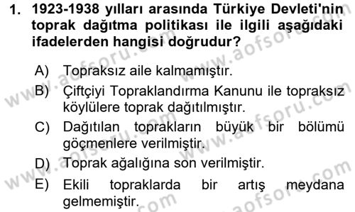 Atatürk İlkeleri Ve İnkılap Tarihi 2 Dersi 2015 - 2016 Yılı (Vize) Ara Sınav Soruları 1. Soru