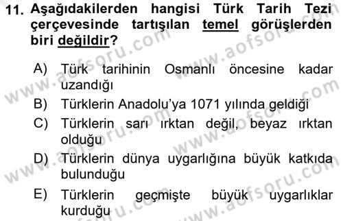 Atatürk İlkeleri Ve İnkılap Tarihi 2 Dersi 2015 - 2016 Yılı (Vize) Ara Sınav Soruları 11. Soru