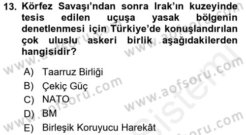 Atatürk İlkeleri Ve İnkılap Tarihi 2 Dersi 2015 - 2016 Yılı Tek Ders Sınav Soruları 13. Soru