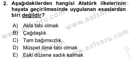 Atatürk İlkeleri Ve İnkılap Tarihi 2 Dersi 2015 - 2016 Yılı Tek Ders Sınav Soruları 2. Soru