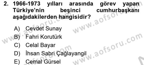 Atatürk İlkeleri Ve İnkılap Tarihi 2 Dersi 2016 - 2017 Yılı 3 Ders Sınav Soruları 2. Soru