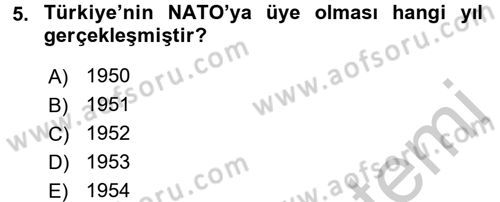 Atatürk İlkeleri Ve İnkılap Tarihi 2 Dersi 2016 - 2017 Yılı 3 Ders Sınav Soruları 5. Soru