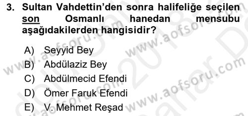 Atatürk İlkeleri Ve İnkılap Tarihi 2 Dersi 2018 - 2019 Yılı (Vize) Ara Sınav Soruları 3. Soru