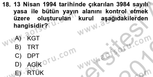 Atatürk İlkeleri Ve İnkılap Tarihi 2 Dersi 2018 - 2019 Yılı Yaz Okulu Sınav Soruları 18. Soru
