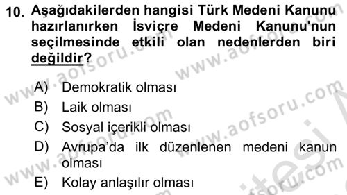 Atatürk İlkeleri Ve İnkılap Tarihi 2 Dersi 2021 - 2022 Yılı (Vize) Ara Sınav Soruları 10. Soru