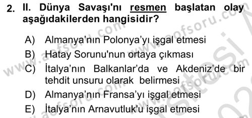 Atatürk İlkeleri Ve İnkılap Tarihi 2 Dersi 2021 - 2022 Yılı (Vize) Ara Sınav Soruları 2. Soru