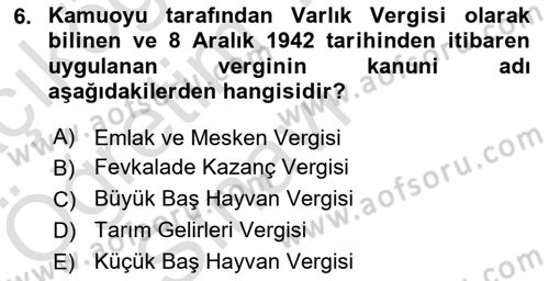 Atatürk İlkeleri Ve İnkılap Tarihi 2 Dersi 2024 - 2025 Yılı Yaz Okulu Sınav Soruları 6. Soru