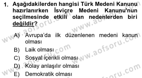 Atatürk İlkeleri Ve İnkılap Tarihi 2 Dersi 2025 - 2026 Yılı (Vize) Ara Sınav Soruları 1. Soru