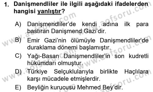 Ortaçağ ve Yeniçağ Türk Devletleri Tarihi Dersi 2015 - 2016 Yılı (Final) Dönem Sonu Sınav Soruları 1. Soru