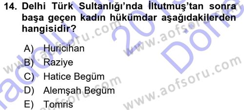 Ortaçağ ve Yeniçağ Türk Devletleri Tarihi Dersi 2015 - 2016 Yılı (Final) Dönem Sonu Sınav Soruları 14. Soru