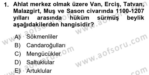 Ortaçağ ve Yeniçağ Türk Devletleri Tarihi Dersi 2018 - 2019 Yılı (Vize) Ara Sınav Soruları 1. Soru