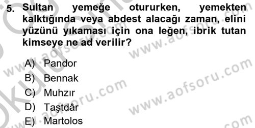 Ortaçağ ve Yeniçağ Türk Devletleri Tarihi Dersi 2018 - 2019 Yılı Yaz Okulu Sınav Soruları 5. Soru