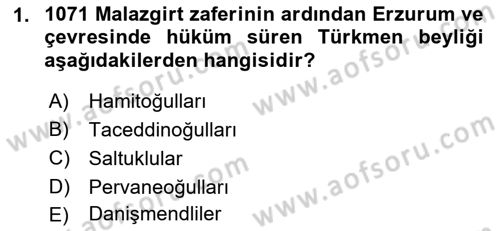 Ortaçağ ve Yeniçağ Türk Devletleri Tarihi Dersi 2019 - 2020 Yılı (Vize) Ara Sınav Soruları 1. Soru