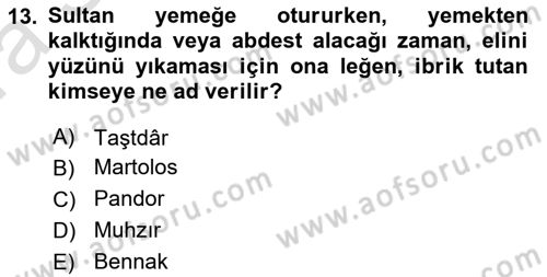 Ortaçağ ve Yeniçağ Türk Devletleri Tarihi Dersi 2019 - 2020 Yılı (Vize) Ara Sınav Soruları 13. Soru