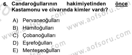 Ortaçağ ve Yeniçağ Türk Devletleri Tarihi Dersi 2021 - 2022 Yılı (Vize) Ara Sınavı 6. Soru