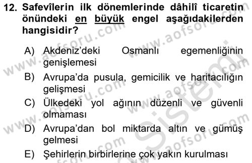 Ortaçağ ve Yeniçağ Türk Devletleri Tarihi Dersi 2021 - 2022 Yılı Yaz Okulu Sınav Soruları 12. Soru