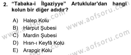 Ortaçağ ve Yeniçağ Türk Devletleri Tarihi Dersi 2021 - 2022 Yılı Yaz Okulu Sınav Soruları 2. Soru
