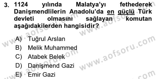 Ortaçağ ve Yeniçağ Türk Devletleri Tarihi Dersi 2022 - 2023 Yılı (Vize) Ara Sınav Soruları 3. Soru