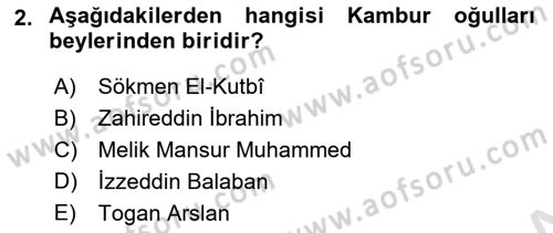 Ortaçağ ve Yeniçağ Türk Devletleri Tarihi Dersi 2023 - 2024 Yılı (Vize) Ara Sınav Soruları 2. Soru