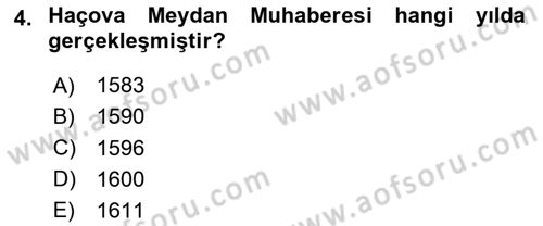 Osmanlı Tarihi (1566-1789) Dersi 2020 - 2021 Yılı Yaz Okulu Sınav Soruları 4. Soru