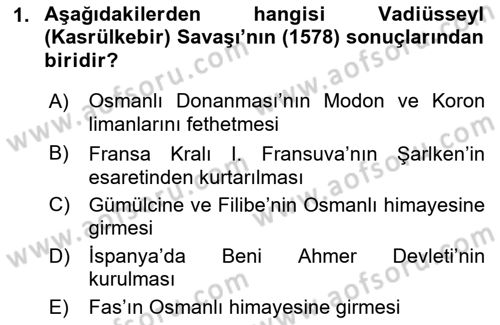 Osmanlı Tarihi (1566-1789) Dersi 2021 - 2022 Yılı Yaz Okulu Sınav Soruları 1. Soru