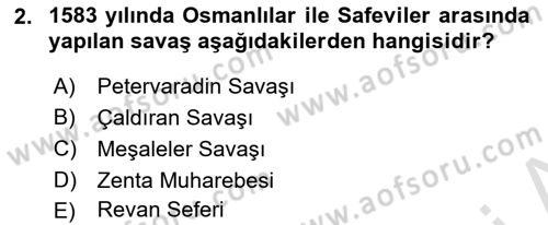 Osmanlı Tarihi (1566-1789) Dersi 2022 - 2023 Yılı Yaz Okulu Sınav Soruları 2. Soru