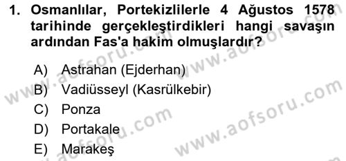 Osmanlı Tarihi (1566-1789) Dersi 2023 - 2024 Yılı (Final) Dönem Sonu Sınav Soruları 1. Soru