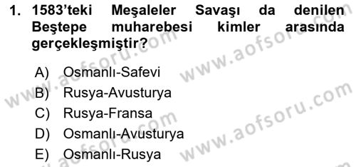 Osmanlı Tarihi (1566-1789) Dersi 2024 - 2025 Yılı (Vize) Ara Sınav Soruları 1. Soru