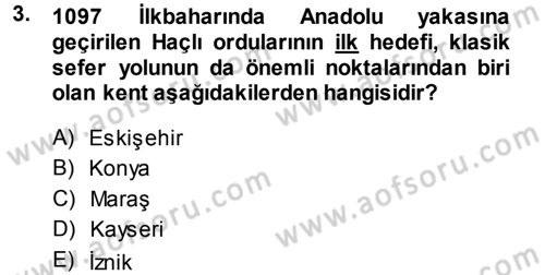 Türkiye Selçuklu Tarihi Dersi 2013 - 2014 Yılı (Final) Dönem Sonu Sınav Soruları 3. Soru