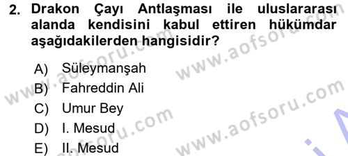 Türkiye Selçuklu Tarihi Dersi 2015 - 2016 Yılı (Final) Dönem Sonu Sınav Soruları 2. Soru