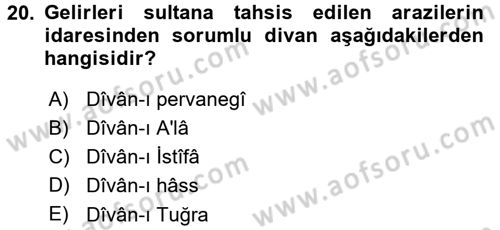 Türkiye Selçuklu Tarihi Dersi 2015 - 2016 Yılı (Final) Dönem Sonu Sınav Soruları 20. Soru