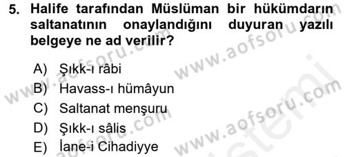 Türkiye Selçuklu Tarihi Dersi 2017 - 2018 Yılı (Final) Dönem Sonu Sınav Soruları 5. Soru