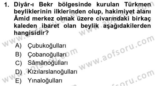 Türkiye Selçuklu Tarihi Dersi 2021 - 2022 Yılı (Final) Dönem Sonu Sınav Soruları 1. Soru