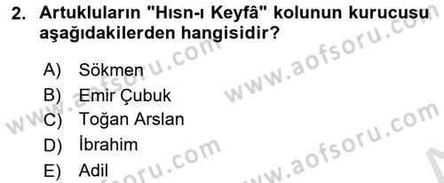 Türkiye Selçuklu Tarihi Dersi 2021 - 2022 Yılı Yaz Okulu Sınav Soruları 2. Soru