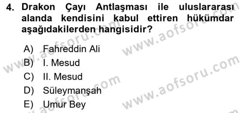 Türkiye Selçuklu Tarihi Dersi 2022 - 2023 Yılı (Final) Dönem Sonu Sınav Soruları 4. Soru