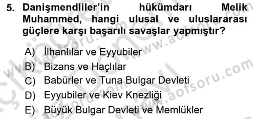Türkiye Selçuklu Tarihi Dersi 2023 - 2024 Yılı (Final) Dönem Sonu Sınav Soruları 5. Soru