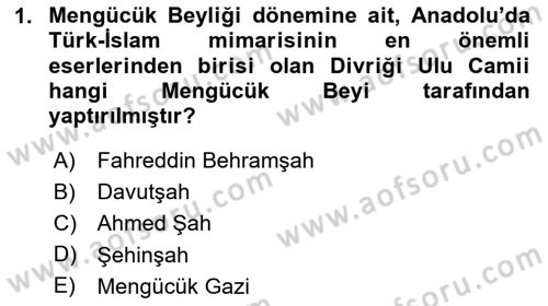 Türkiye Selçuklu Tarihi Dersi 2024 - 2025 Yılı (Vize) Ara Sınav Soruları 1. Soru