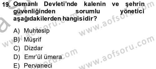 Osmanlı´da İskan ve Göç Dersi 2013 - 2014 Yılı (Vize) Ara Sınav Soruları 19. Soru