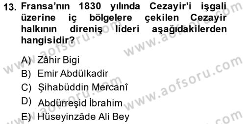Osmanlı´da İskan ve Göç Dersi 2013 - 2014 Yılı (Final) Dönem Sonu Sınav Soruları 13. Soru