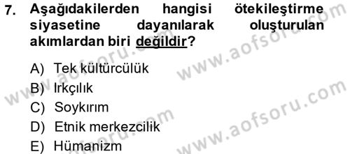 Osmanlı´da İskan ve Göç Dersi 2013 - 2014 Yılı (Final) Dönem Sonu Sınav Soruları 7. Soru