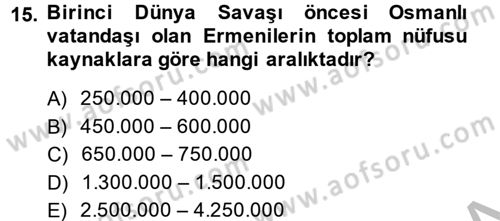 Osmanlı´da İskan ve Göç Dersi 2014 - 2015 Yılı (Final) Dönem Sonu Sınav Soruları 15. Soru