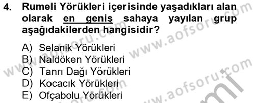 Osmanlı´da İskan ve Göç Dersi 2014 - 2015 Yılı (Final) Dönem Sonu Sınav Soruları 4. Soru