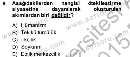 Osmanlı´da İskan ve Göç Dersi 2014 - 2015 Yılı (Final) Dönem Sonu Sınav Soruları 9. Soru