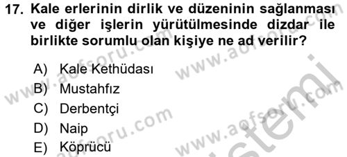 Osmanlı´da İskan ve Göç Dersi 2016 - 2017 Yılı (Vize) Ara Sınav Soruları 17. Soru